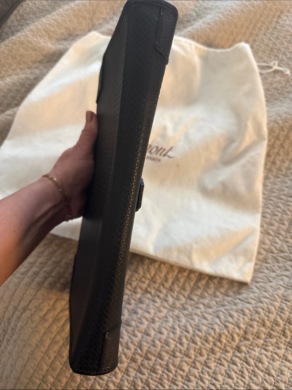Vintage S.T. DuPont Paris rare black evening clutch with dust bag - Picture 5 of 10